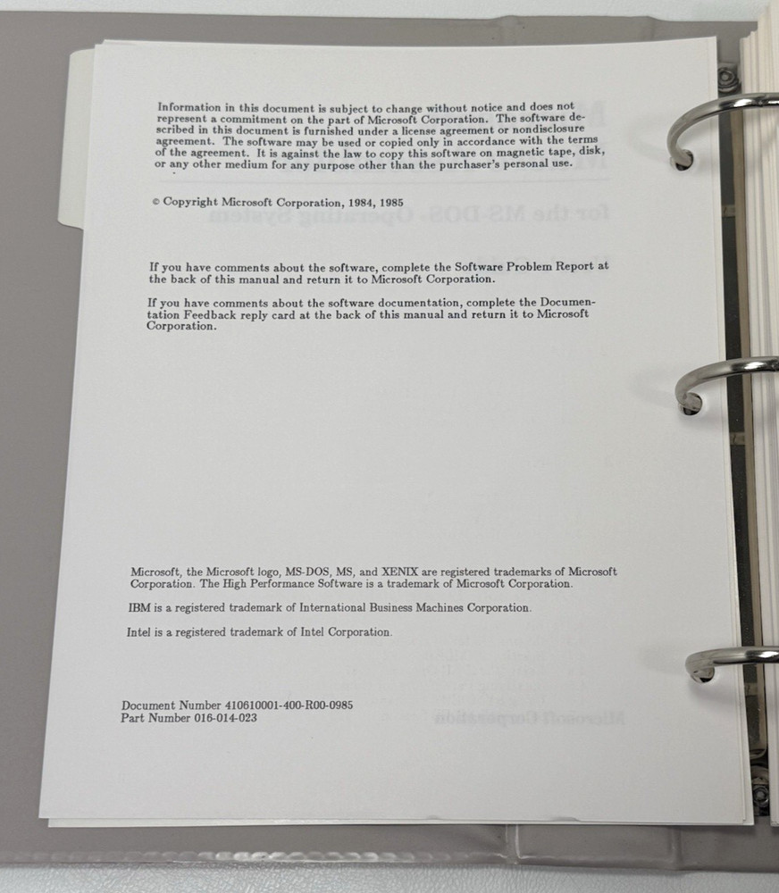 Microsoft Macro Assembler MS-DOS Version 4 Manual, Software, Acrylic Case 1984