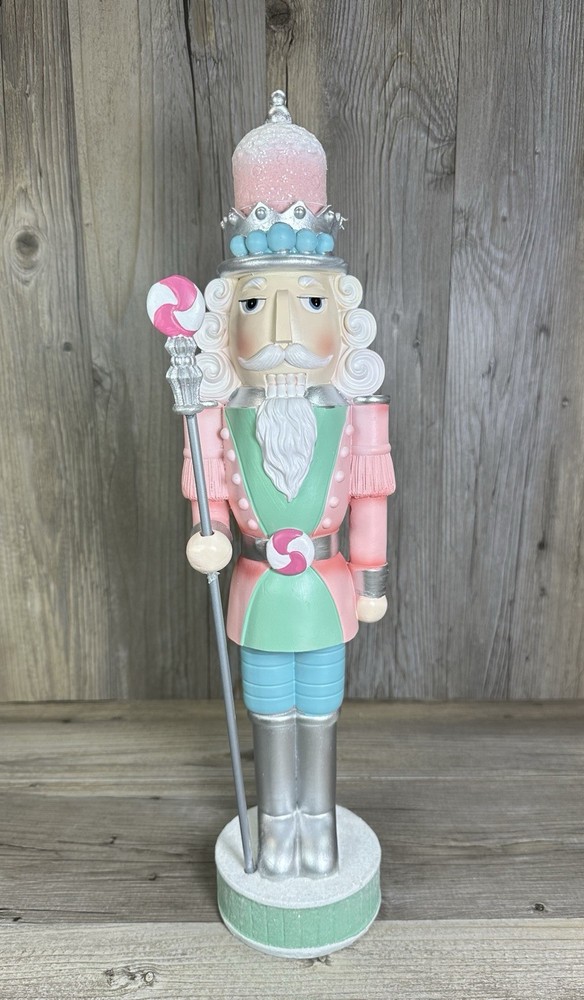 Christmas Pastel Candy Nutcracker 18"H Peppermint Square New