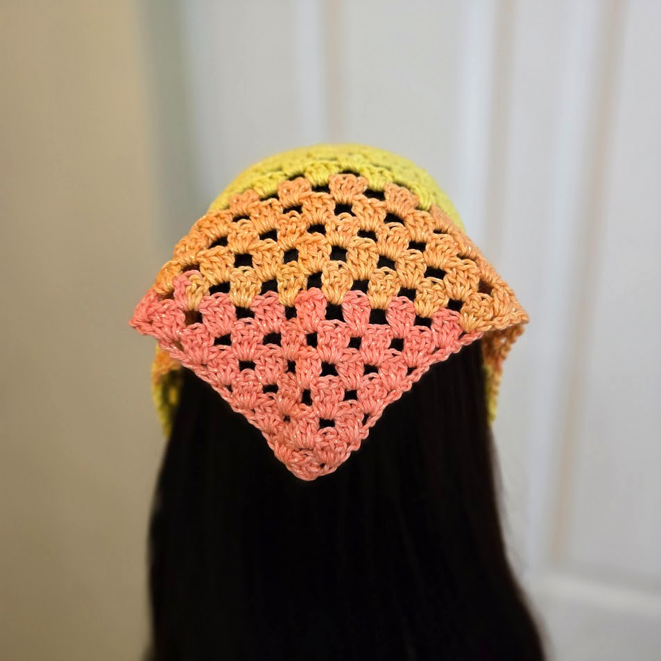 Bandana Crochet Multicolor With Silver Sparkles
