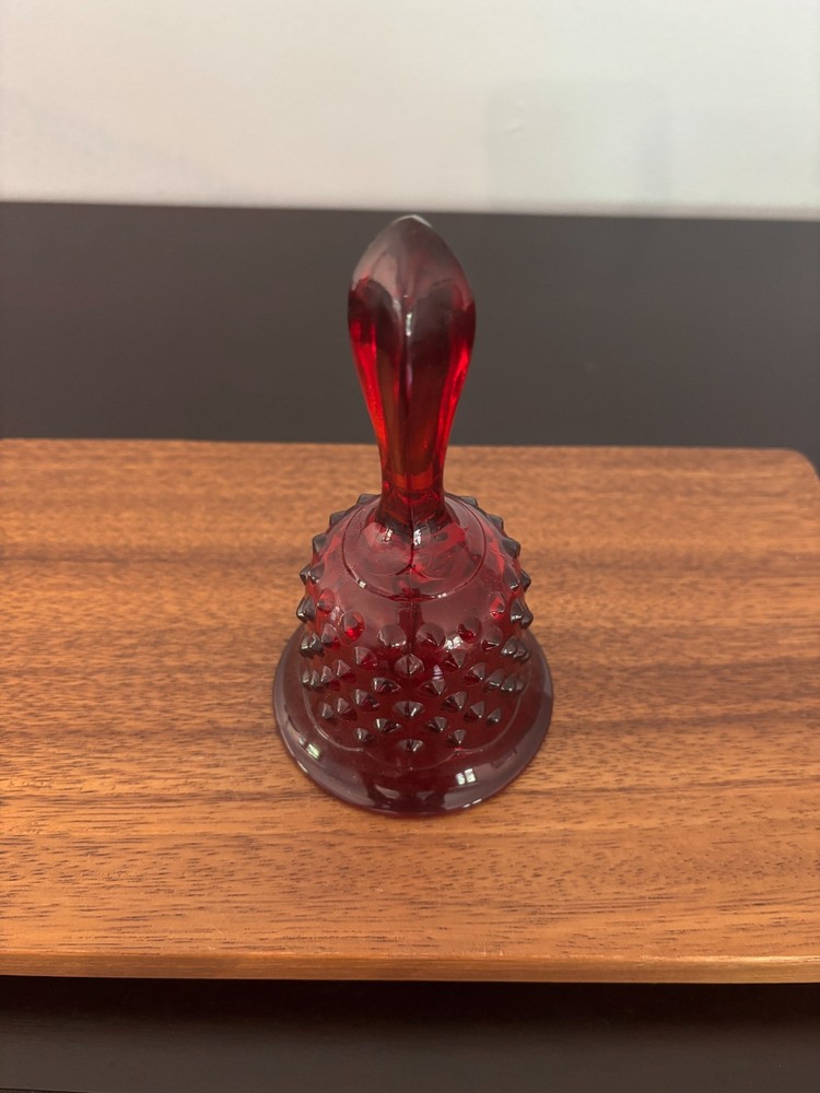 Fenton Ruby Red Glass Hobnail Dinner Bell
