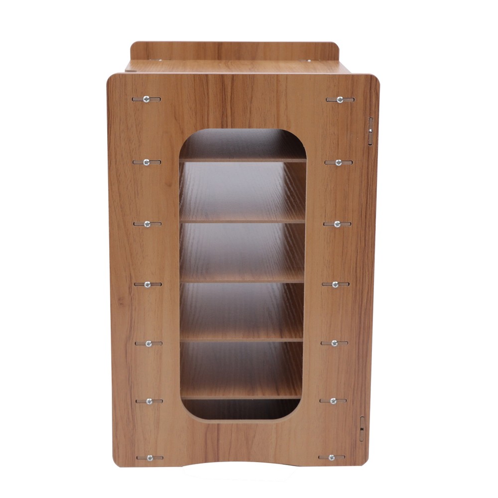 7 Tier Wood Desktop Paper Organizer File Document Storage Shelf Office Holder
