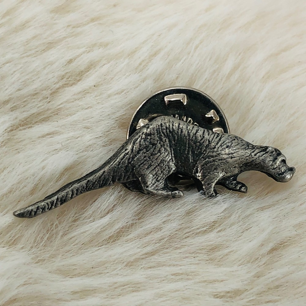 Pewter River Otter Animal Lapel Pin