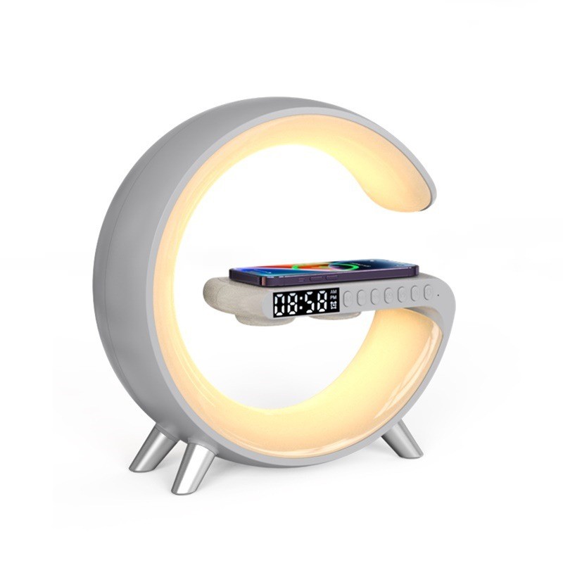 Wireless LED Charging Station Atmospheric Lamp Bluetooth Speaker Alarm Clock