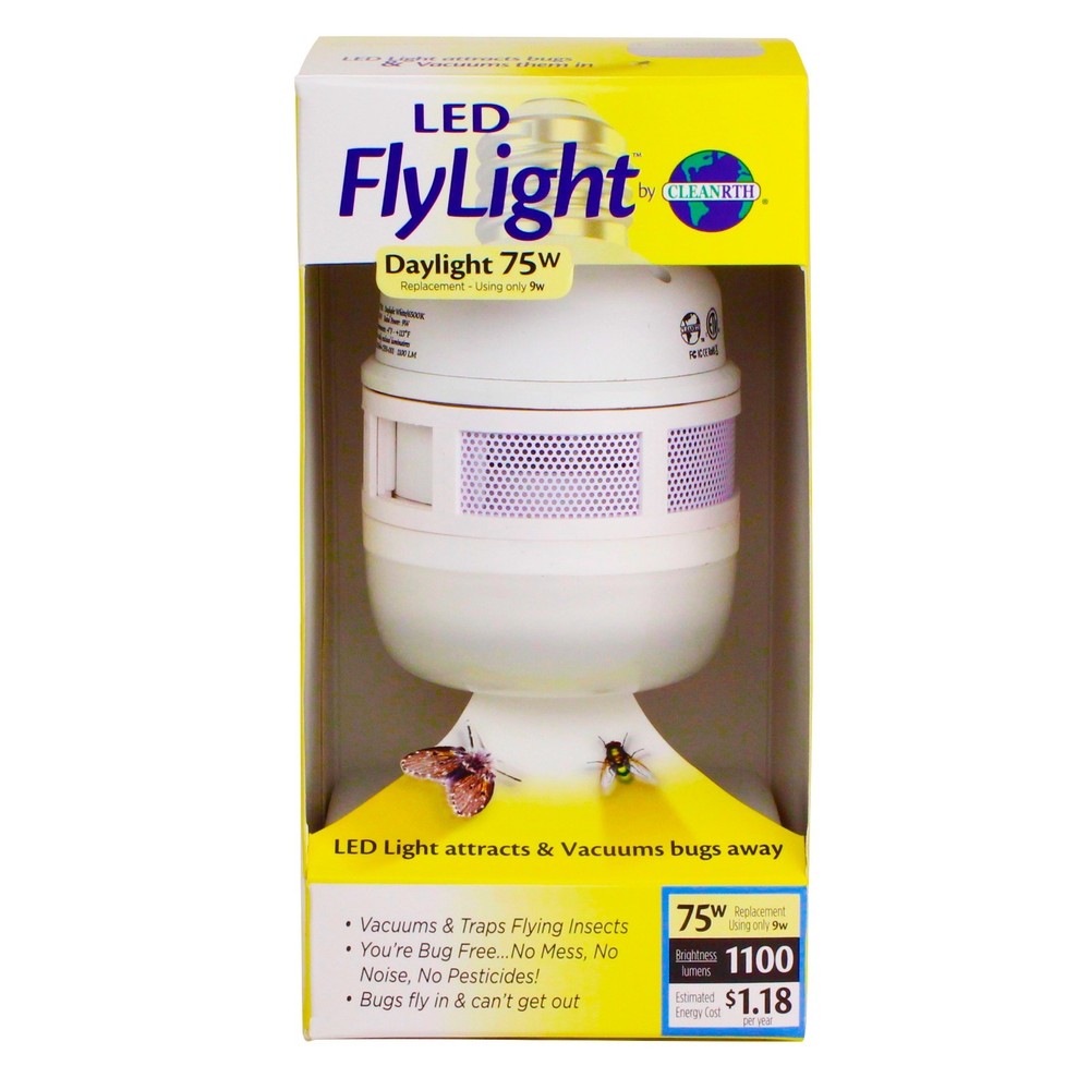 CLEANRTH FLYLIGHT  Daylight Color LED Bug Light Vacuums in & Traps Flying Bugs