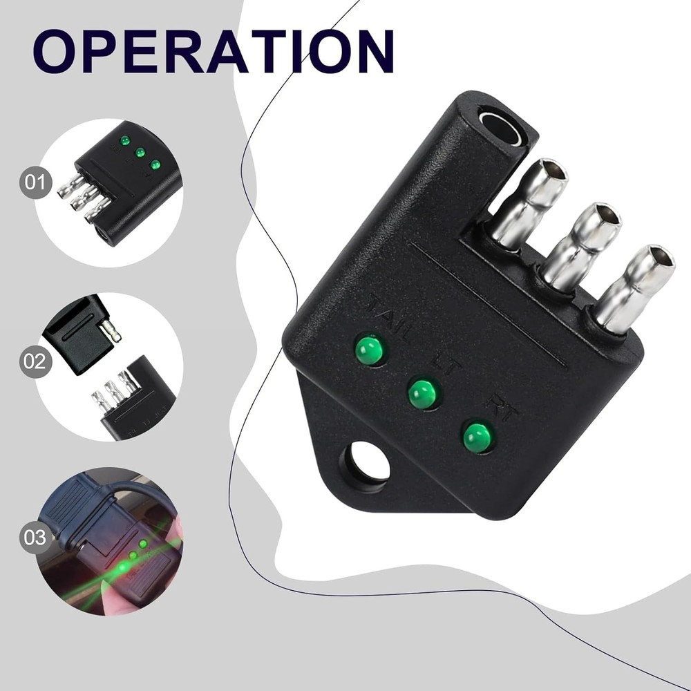 Weather-Resistant 4 Pin Trailer Tester - Ensures Optimal Light Functionality