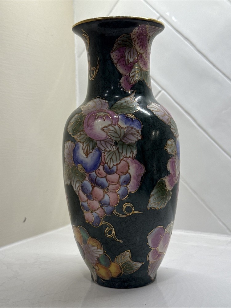 Andrea By Adela Hand Painted Fruit Vase 10”