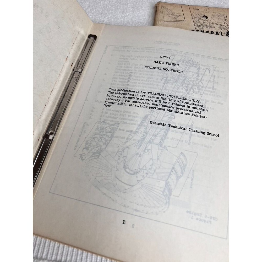 1970s General Electric CF6-6 Basic Engine Systems Student Notebooks Manuals