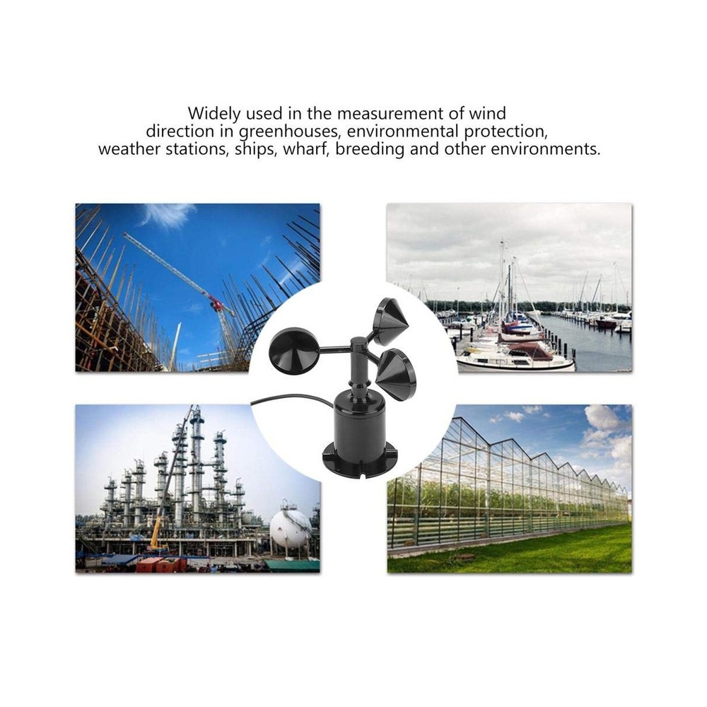 Wind Sensor 0-70m/s Environment Signal Output Pulse Type Three Cups Wind Spee...