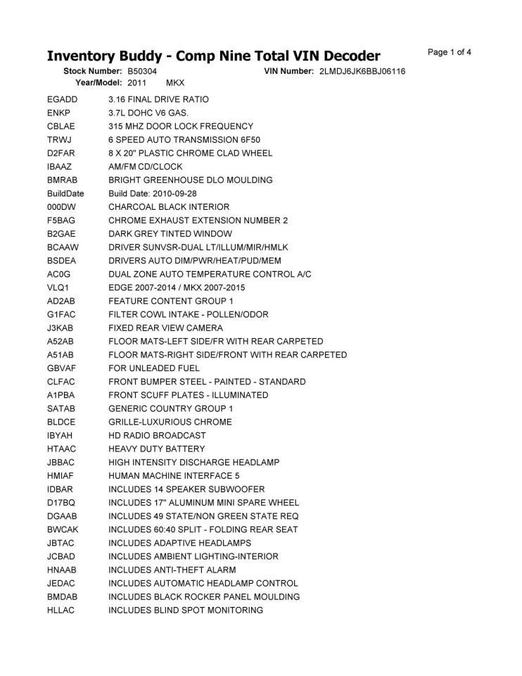 Engine ECM Electronic Control Module ID BT4A-AFD Fits 11 EDGE 1267087