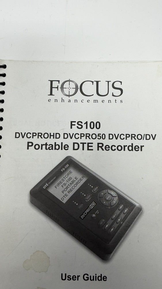 Focus Enhancement FS-100 DVCPRO HD User Guide Only