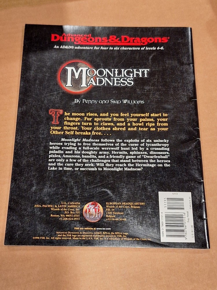 Moonlight Madness 9568 Adventure Module TSR Dungeons & Dragons Nice Complete