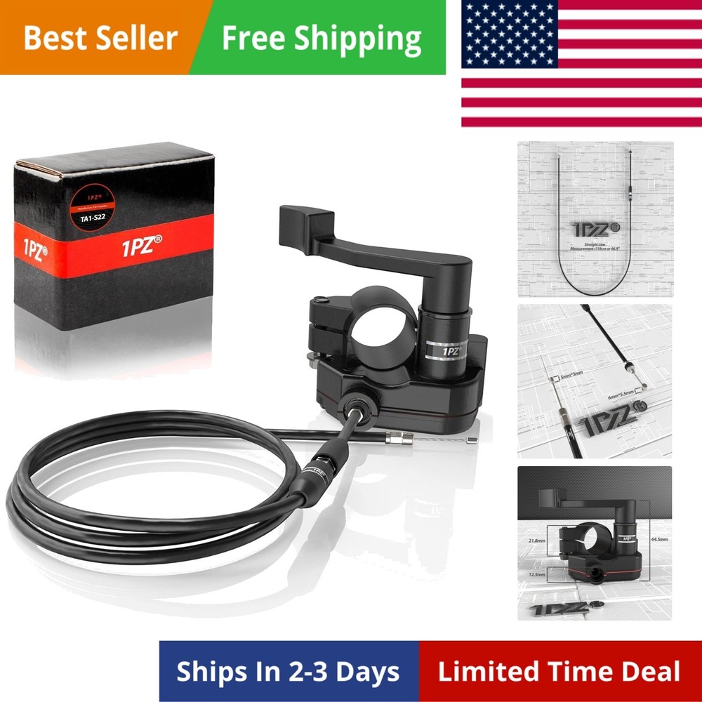 Heavy Duty 7/8'' 22mm Thumb Throttle Cable Accelerator Handle Assembly For 50...