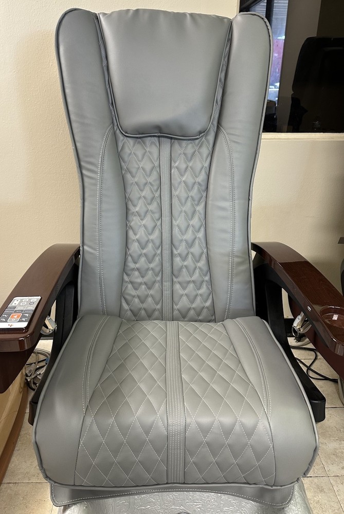 New Leather Pad HT138 Cushion Set/Upholstery/Back Pillow Seat Spa Light Grey