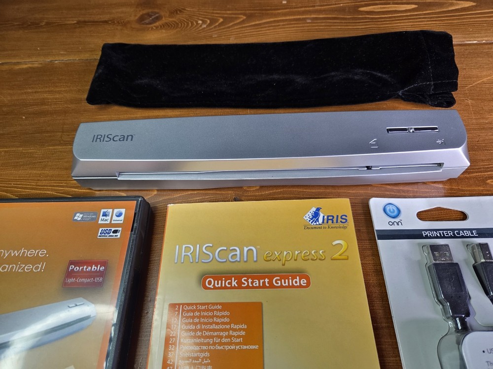 IRIScan Express 2-Scan Documents Photos Receipts Portable Usb Scanner Tested