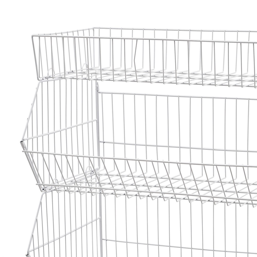 Retail Display Rack Shelf 5Tier White Wire Grid Merchandise Display Shelf US