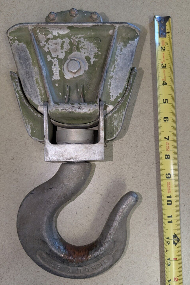 VIntage Yale & Towne, Hinged Snatch Block / Block and Tackle with Hook