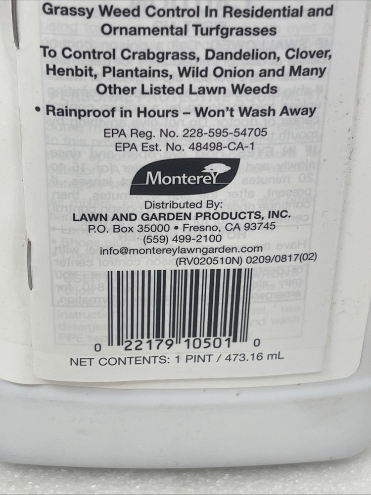 Monterey Crab-E-Rad Plus Crabgrass Herbicide Weed Control, 16 Oz (pint)