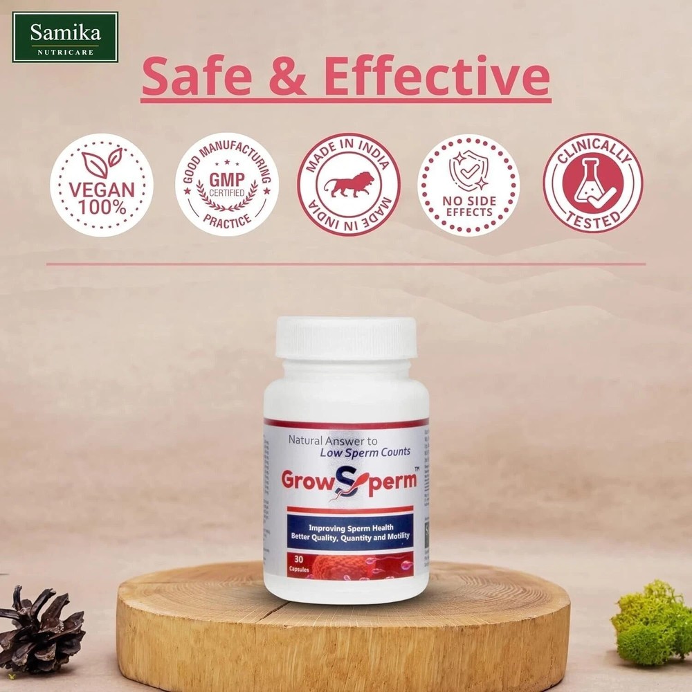 Powerful 100% Pure Ayurvedic Capsules – Sperm Count & Quality Support (30)