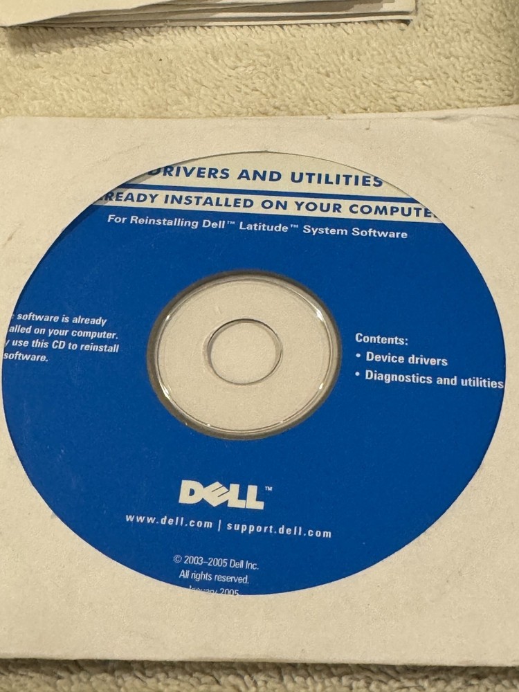 Dell Drivers & Utilities Reinstalling Dell Latitude System Software - CD ONLY VE