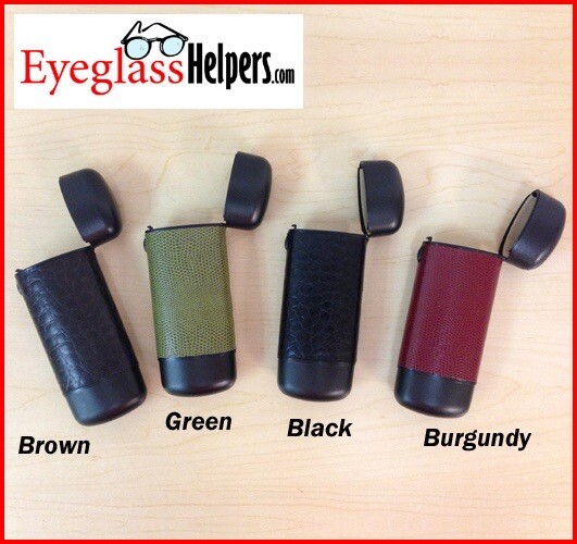 Flip Top Eyeglass Reader Sunglass Case Push Button w Textured Case (GREEN)