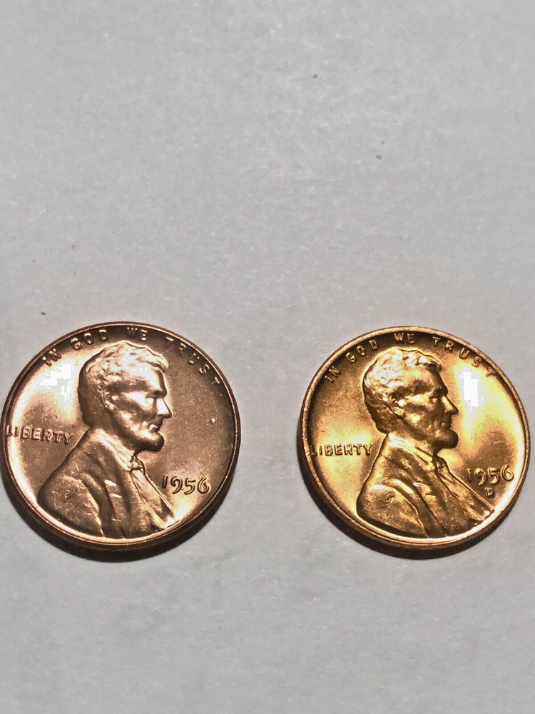 LINc. CENT 1956 & 1956 D UNC 2.75