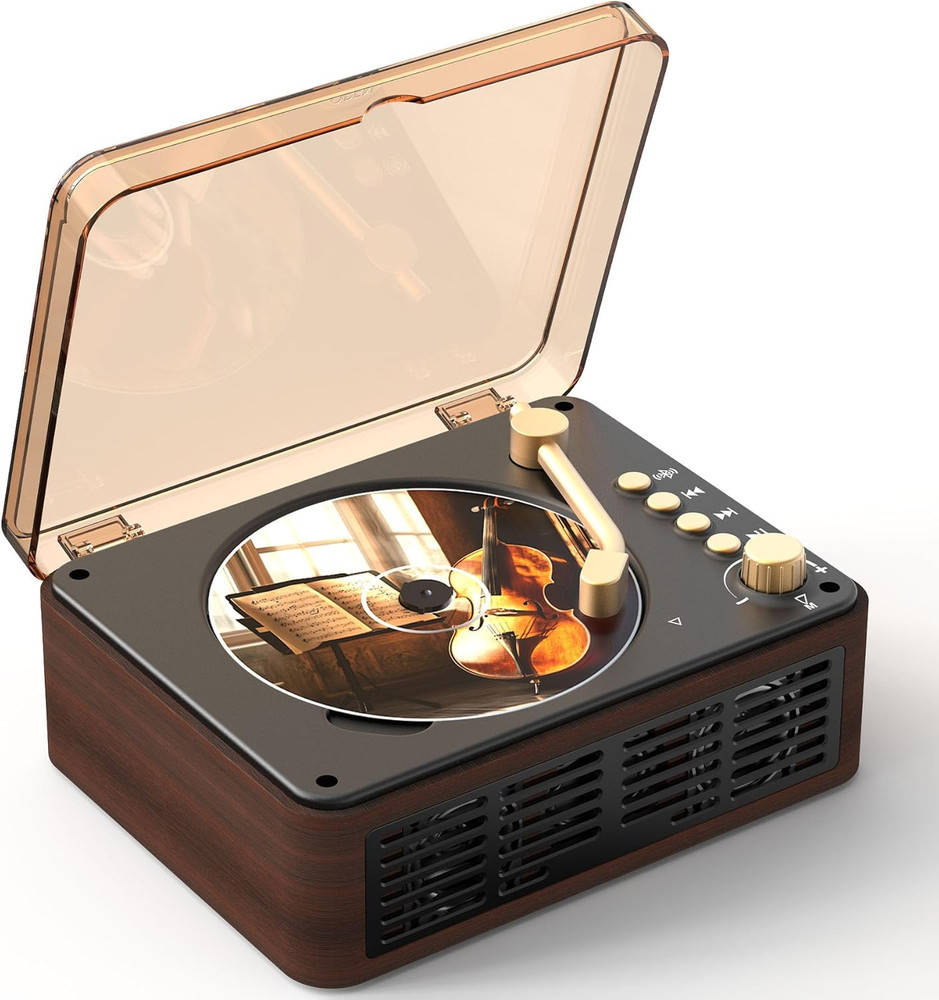 Portable CD Player Bluetooth with Speakers -  Desktop CD Players for Home, Built