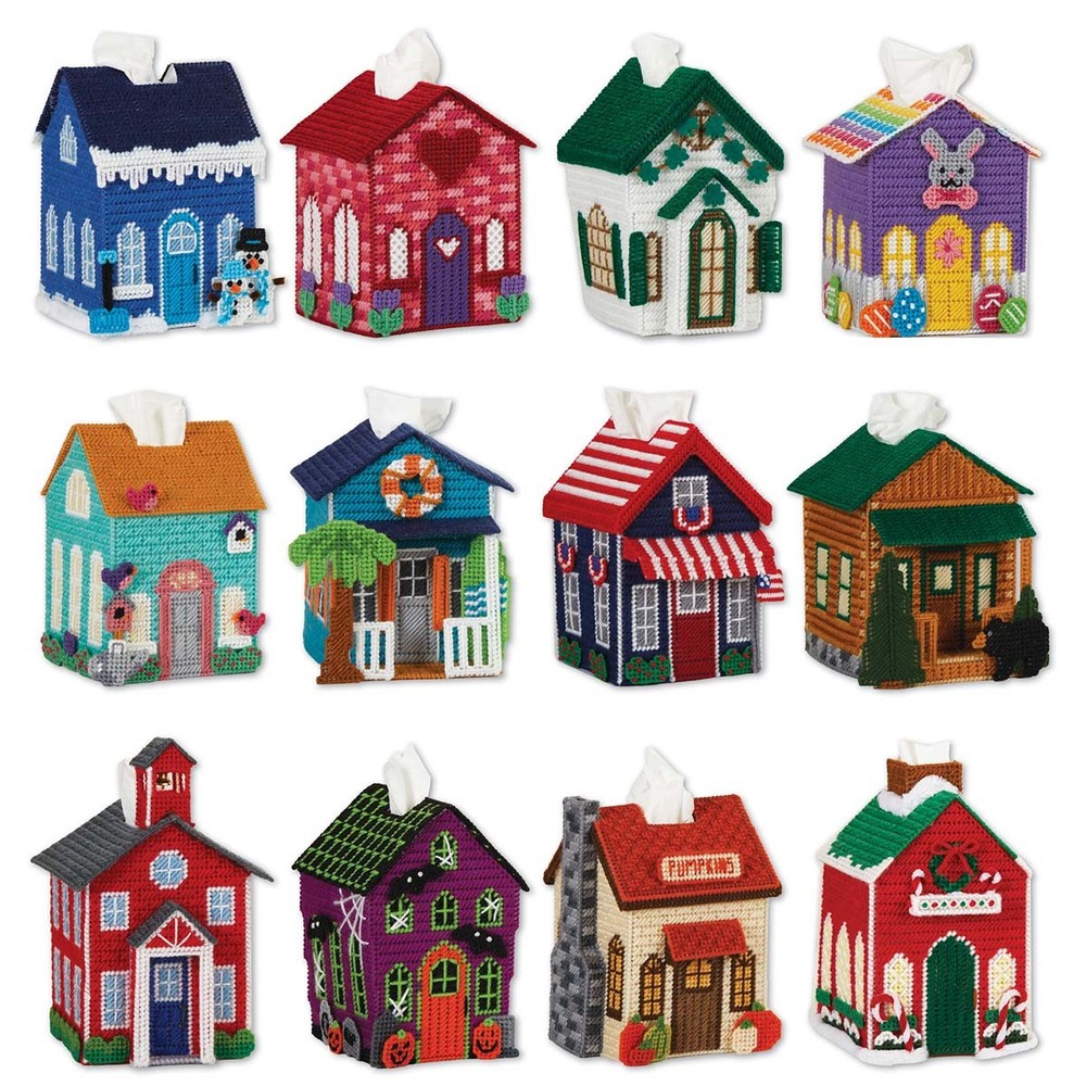 Herrschners® Twelve Month Tissue Box Set Plastic Canvas