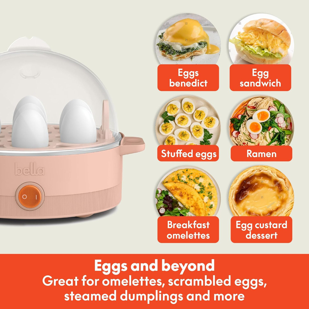 7 Egg Single Stack Electric Egg Cooker, Auto Shutoff, 360 Watt