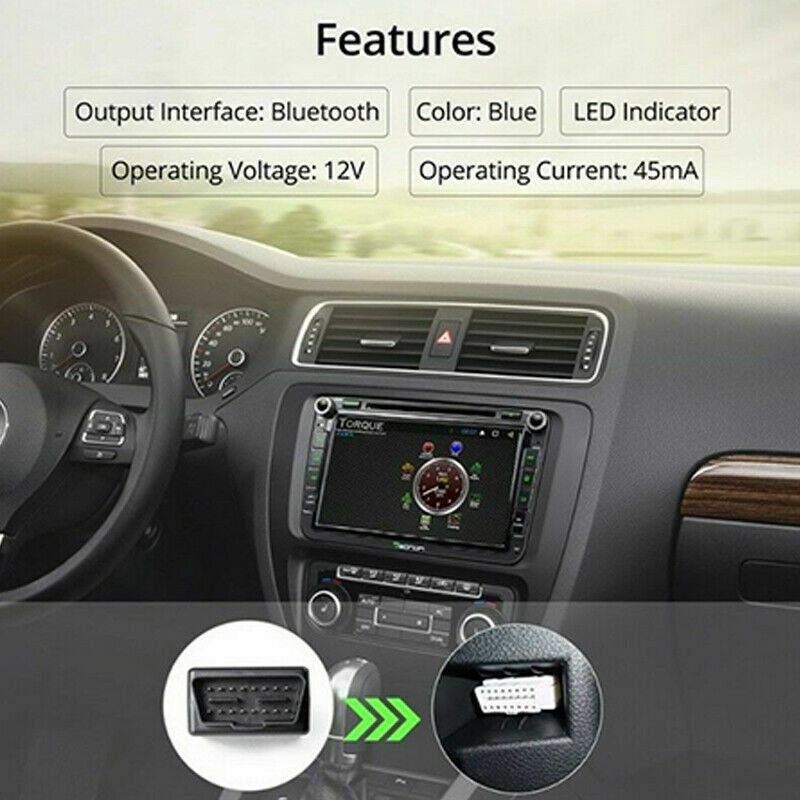 Scanner Diagnosi Check Auto Diagnostica Bluetooth per Android ELM327 OBD2 OBDII