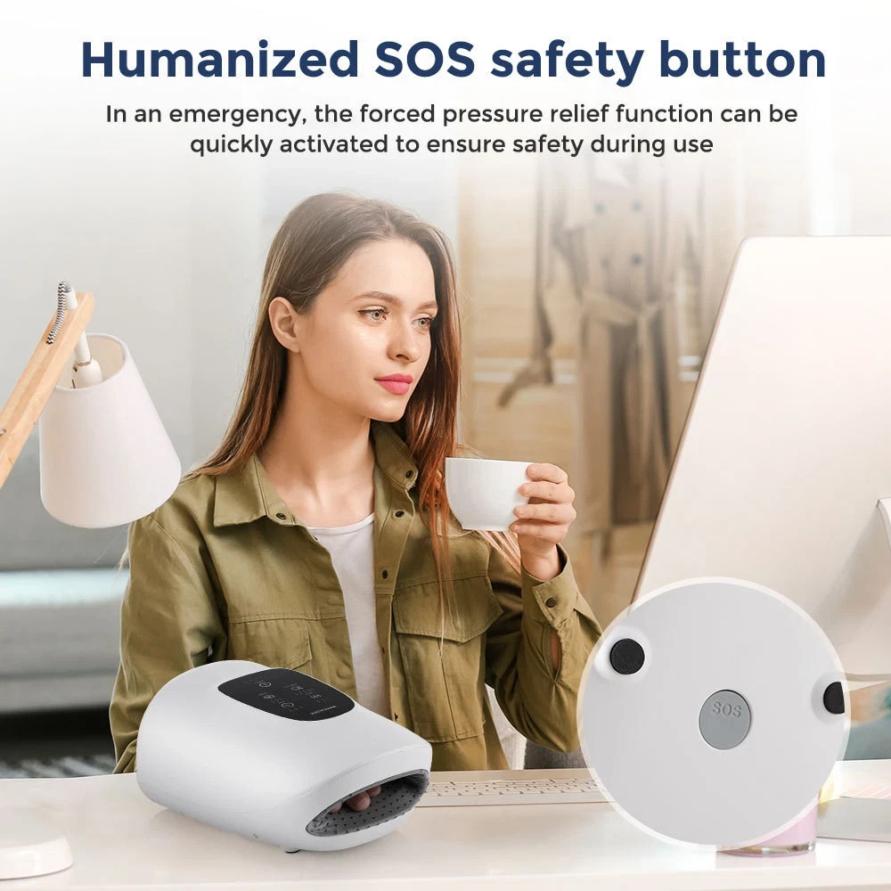 Hand Massager with Heat and Compression - Personal Massage Machine