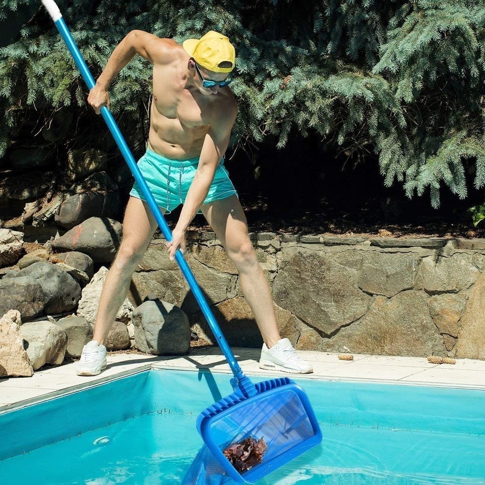 Heavy Duty Pool Skimmer Net - Deep Mesh Leaf Rake for Inground & Above Ground...
