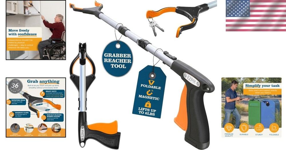 Flexible Folding Grabber Tool for Seniors, Disabled