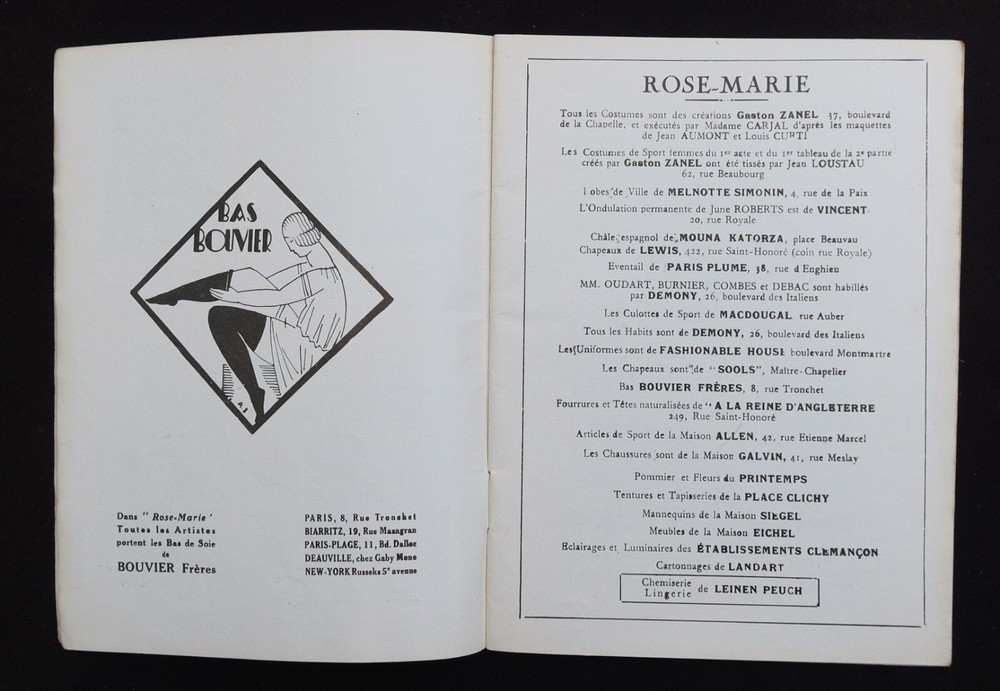 1920 MOGADOR Rose Marie Art Deco Style Program