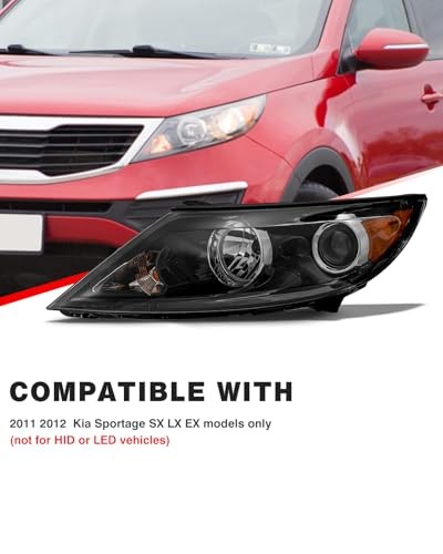 Headlight Assembly Compatible with Kia Sportage 2011 2012 for 2011 2012