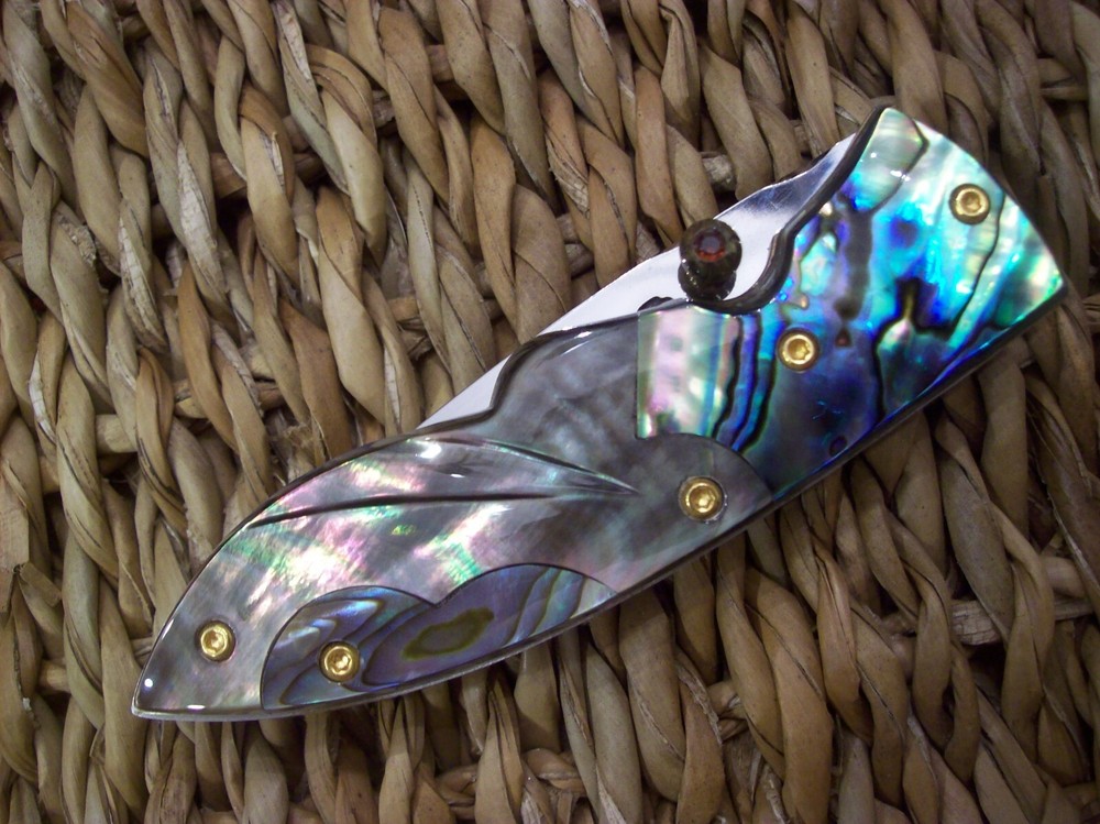 CUSTOM THAILAND KNIFE / BLACK PEARL / ABALONE / NEW 2017