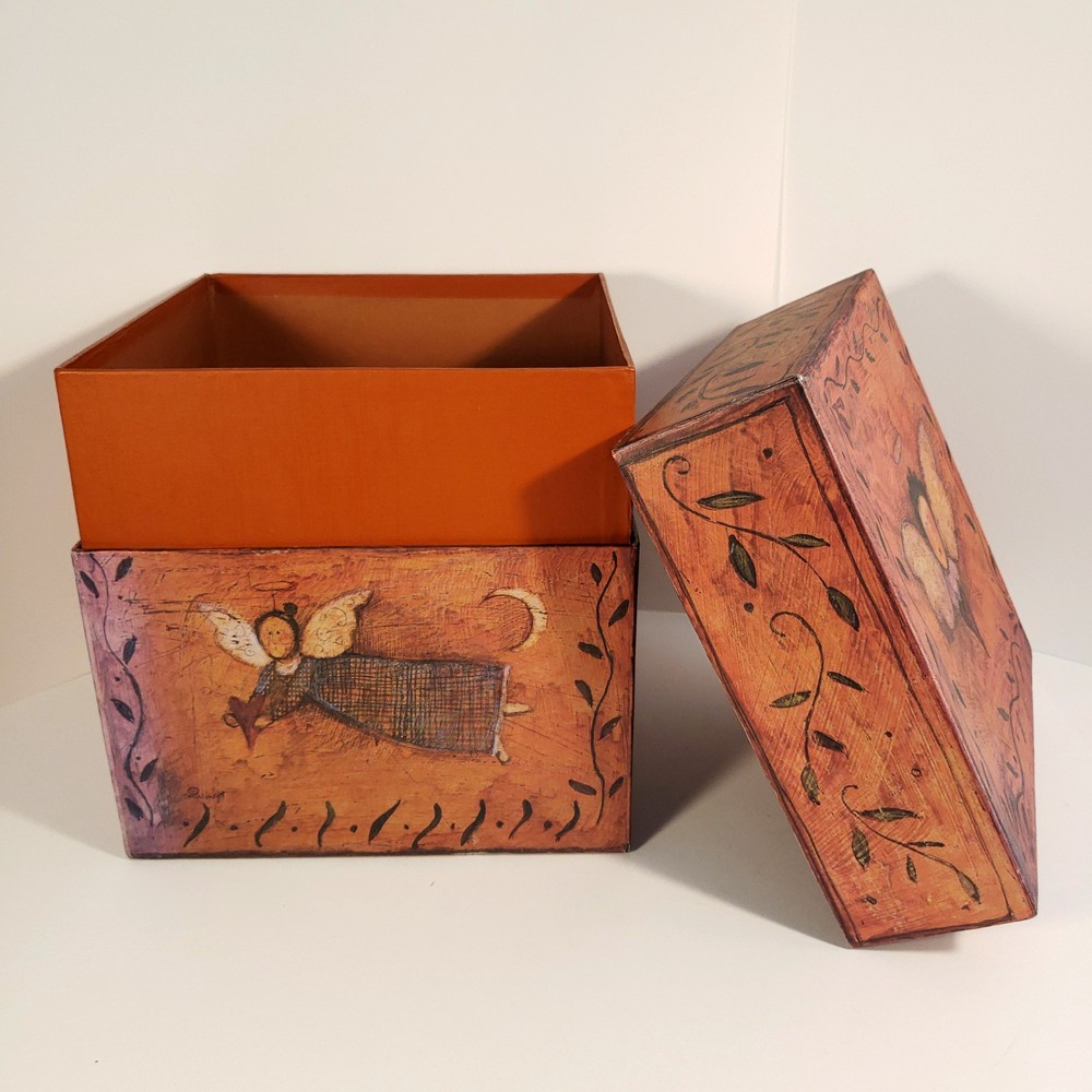 Bob’s Boxes Primitive Folk Angels by R A Lang Nesting Stackable Decor Storage