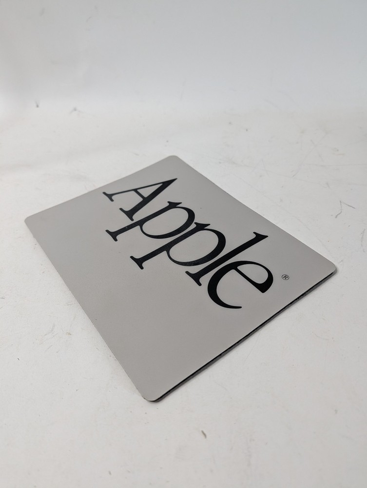 Vintage Rectangular Script Apple Logo Mouse Pad Think Different ERA Y2K Jobs