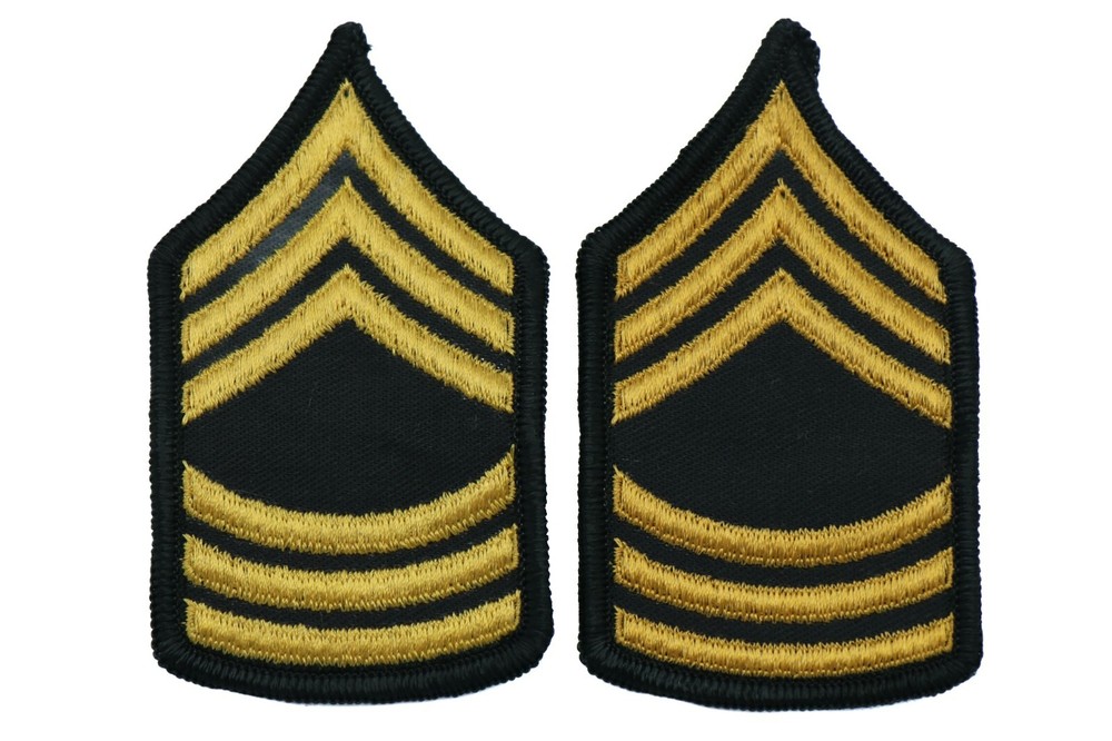Vietnam Era US Army Master Sergeant Green Stripes Patch Pair Uniform