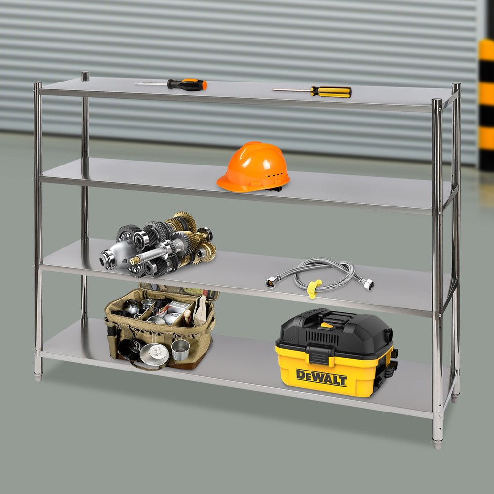 Stainless Steel Shelving, 4 Tier Adjustable Shelf Storage,Storage Assistant new
