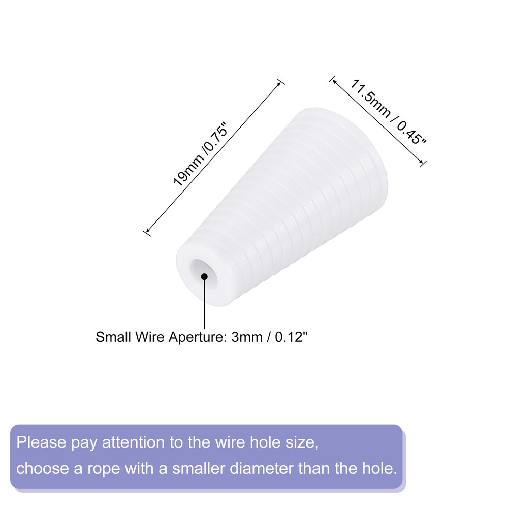 8Pcs Cord Knobs, 19mm Window Blind Tassels Plastic Pull Cord, White