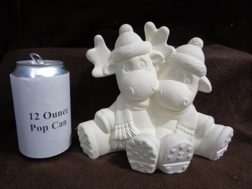C385 - Ceramic Bisque 7" X 8" Cuddle Moose - Ready to Paint