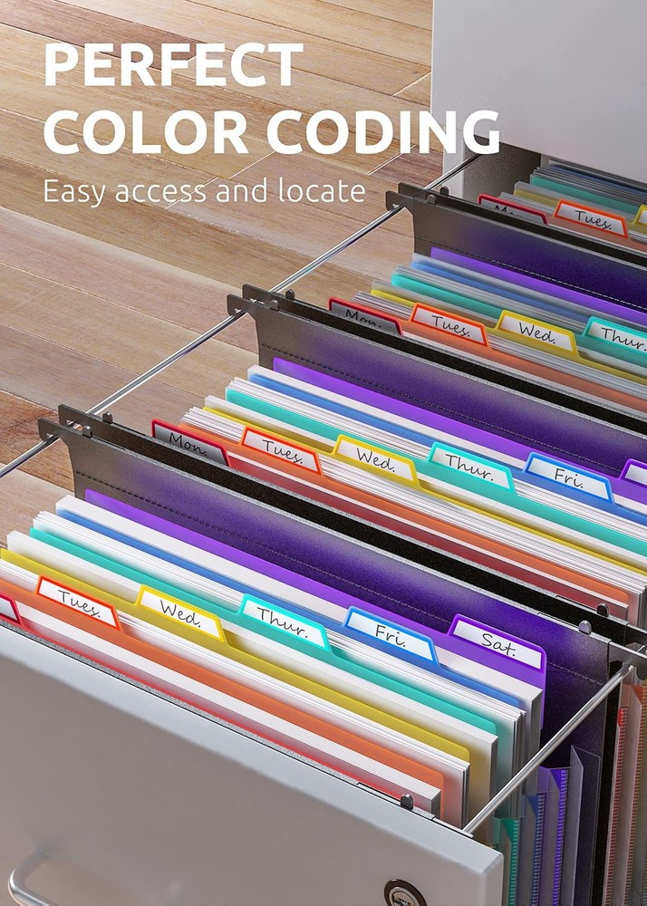 ThinkTex Plastic Expanding Hanging File Folders, 7 Innovative Letter, 1 Pack