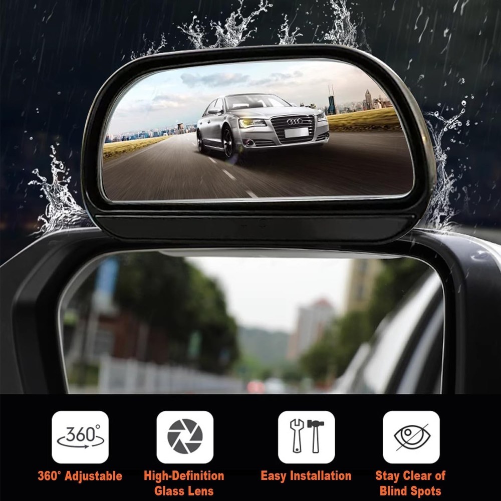2Pcs Car Van Rectangular Blind Spot Mirror Towing Reversing Driving Stick On