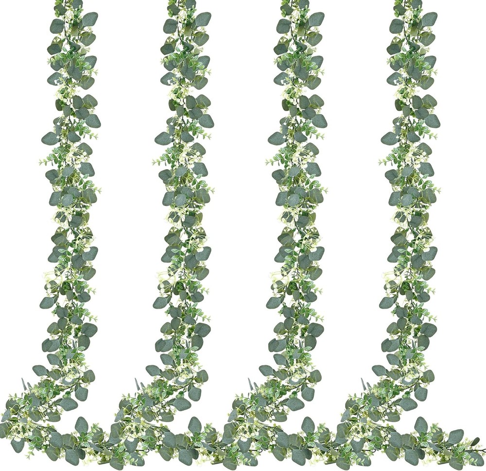 2 Pack Artificial Greenery Hanging Eucalyptus Leaves Garlands for Table Wedding