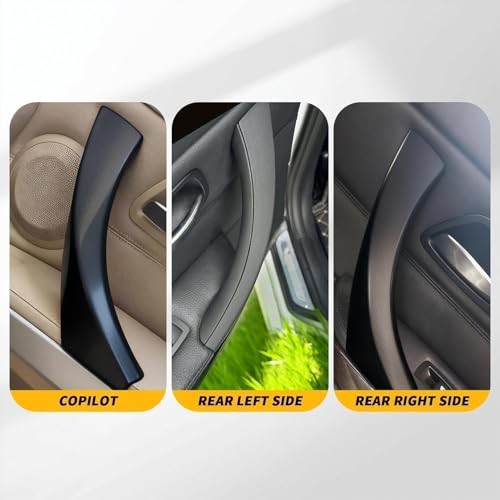 Interior Pull Door Handle Set Compatible with 3 Series E90 E91 323i 325i Black