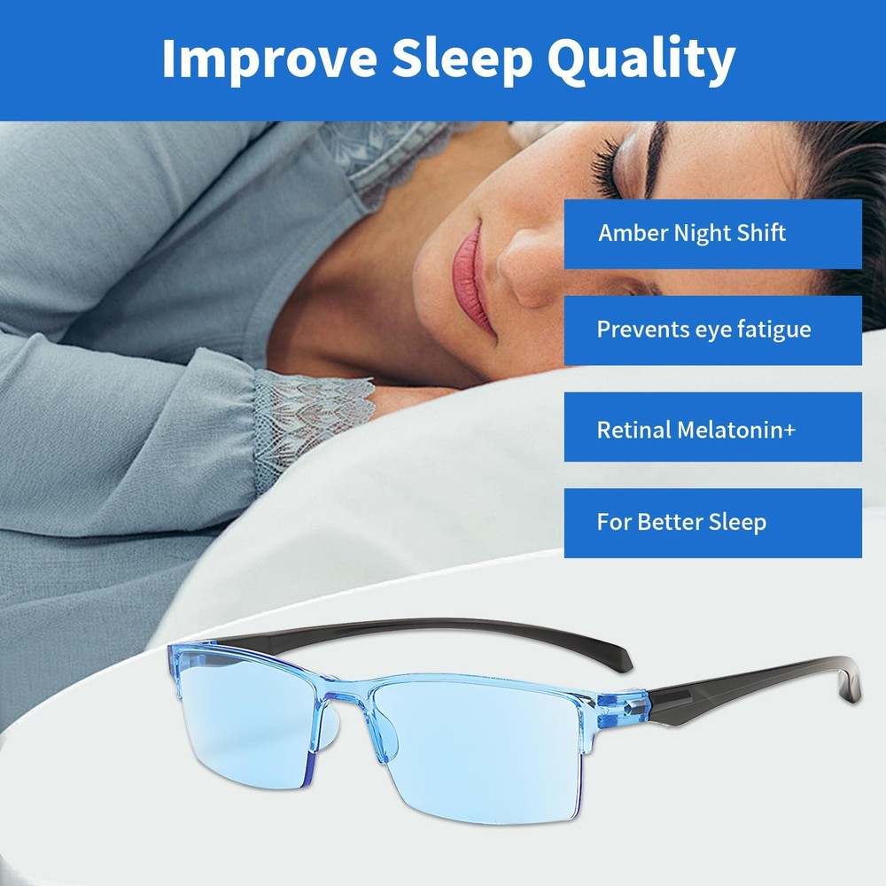2 PCS Auto Focus Glasses Self Adjusting, Automatic Zoom Anti-Blue Light Presb...