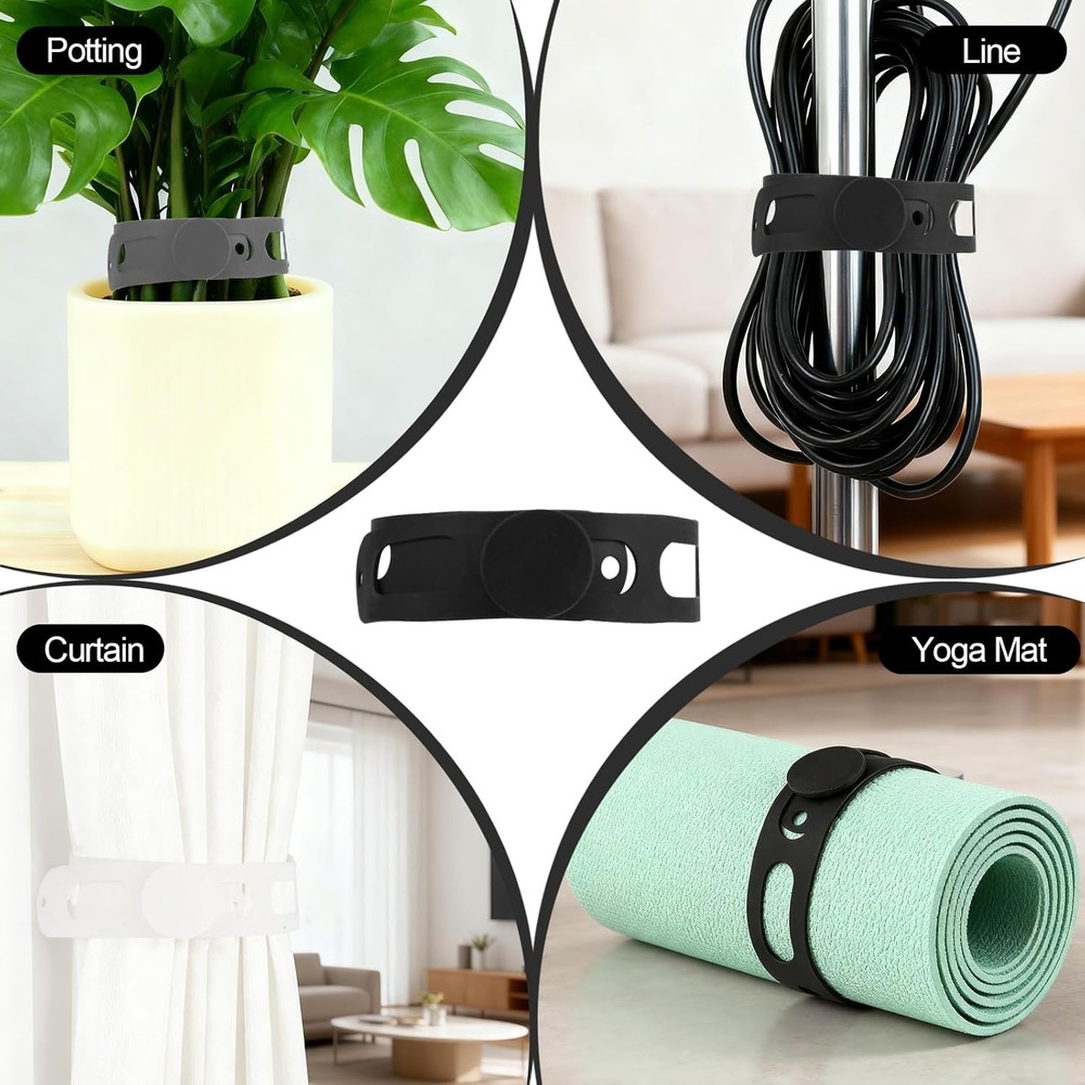 3-Pack Silicone Latch Strap for Slow Cooker Lid, Pot, Bento Box, Adjustable Leng