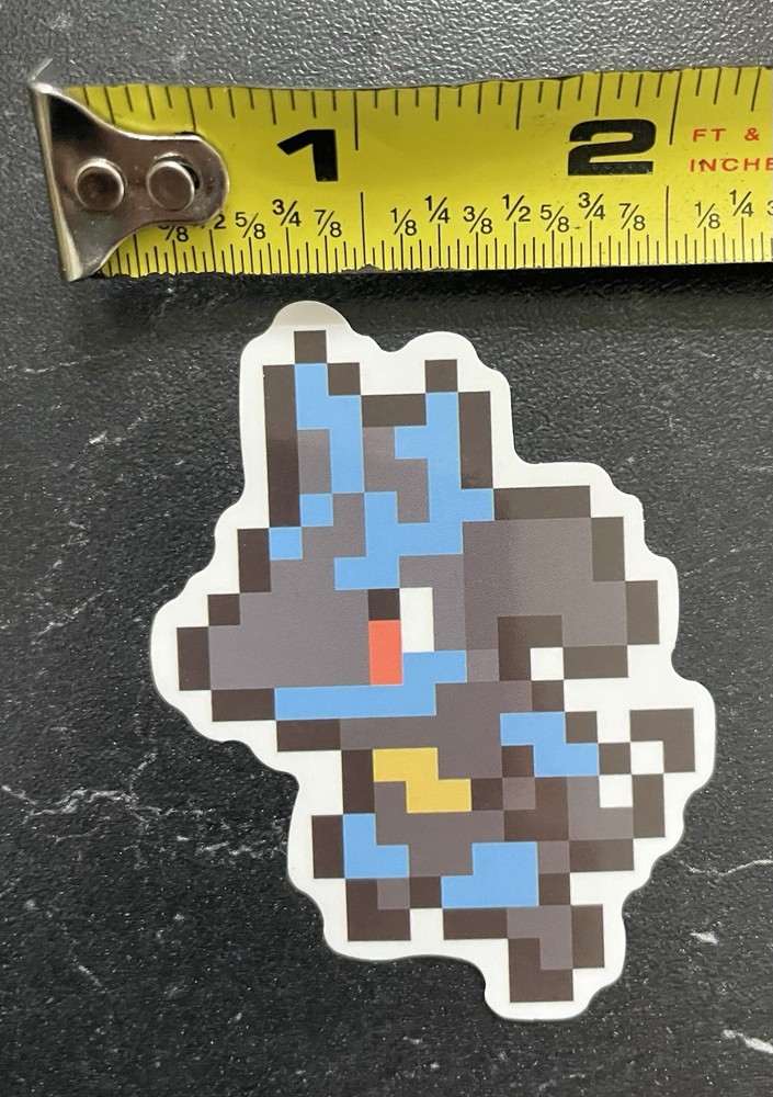 Lucario Pokemon Sticker Retro 8bit Style