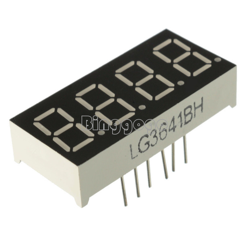10pcs 0.36" 7 segment 4 digit common cathode 0.36inch red LED digital display