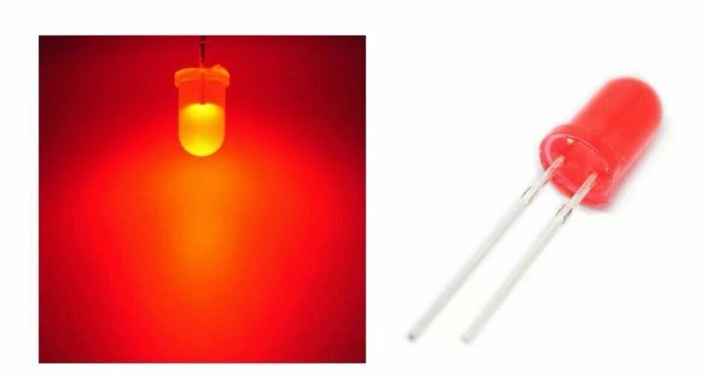 100pcs 5mm Diffused LED Light White Yellow Red Blue Assorted Assortment DIY Set